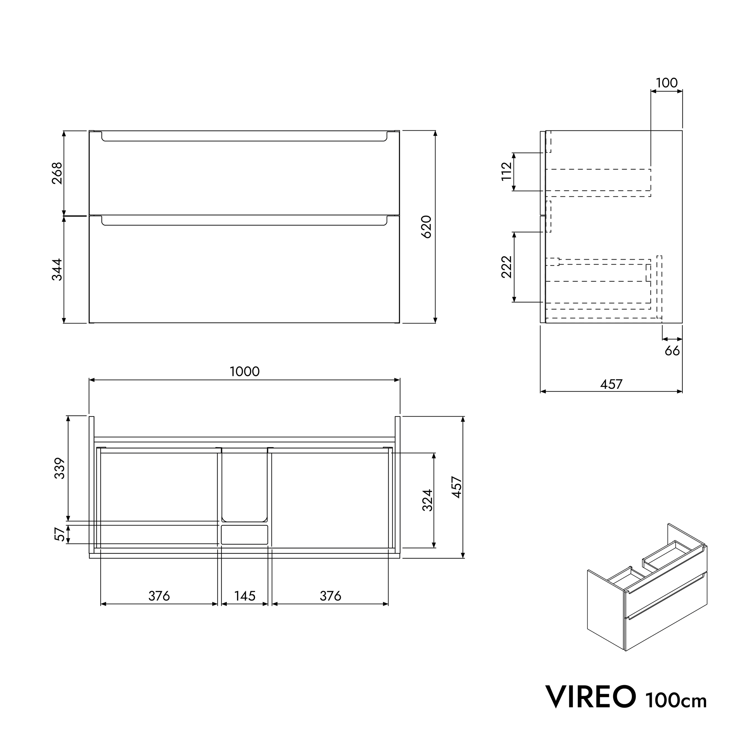 Vanity unit VIREO 100 cm