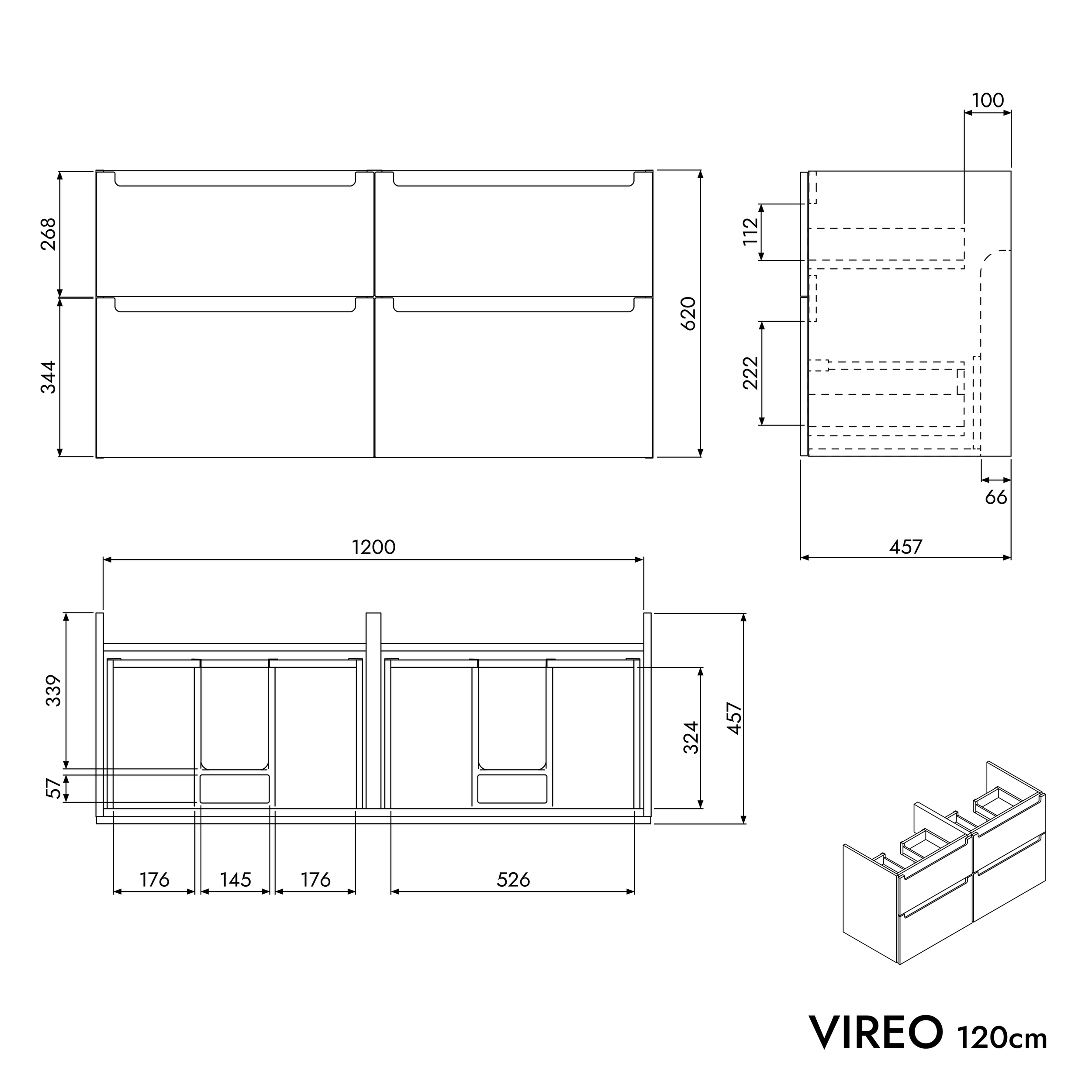 Vanity unit VIREO 120 cm
