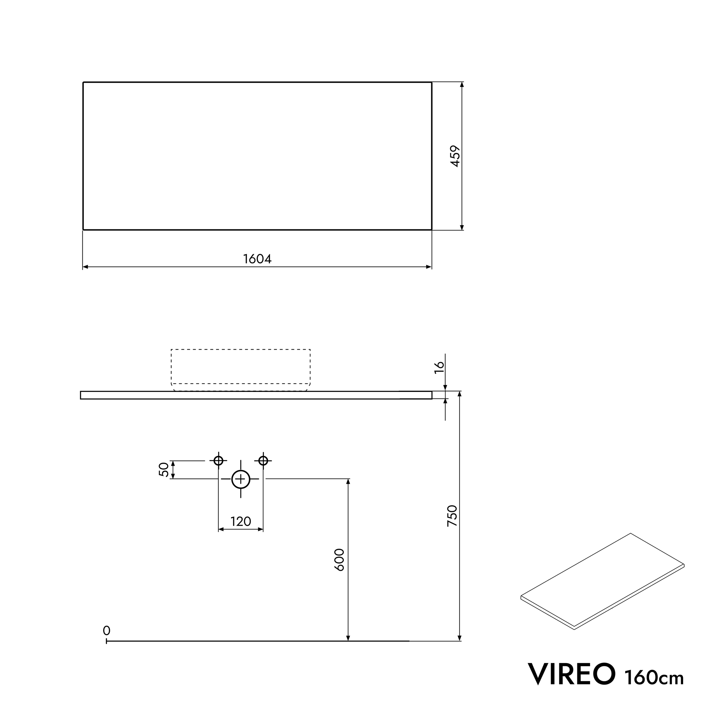 Vanity unit VIREO 160 cm