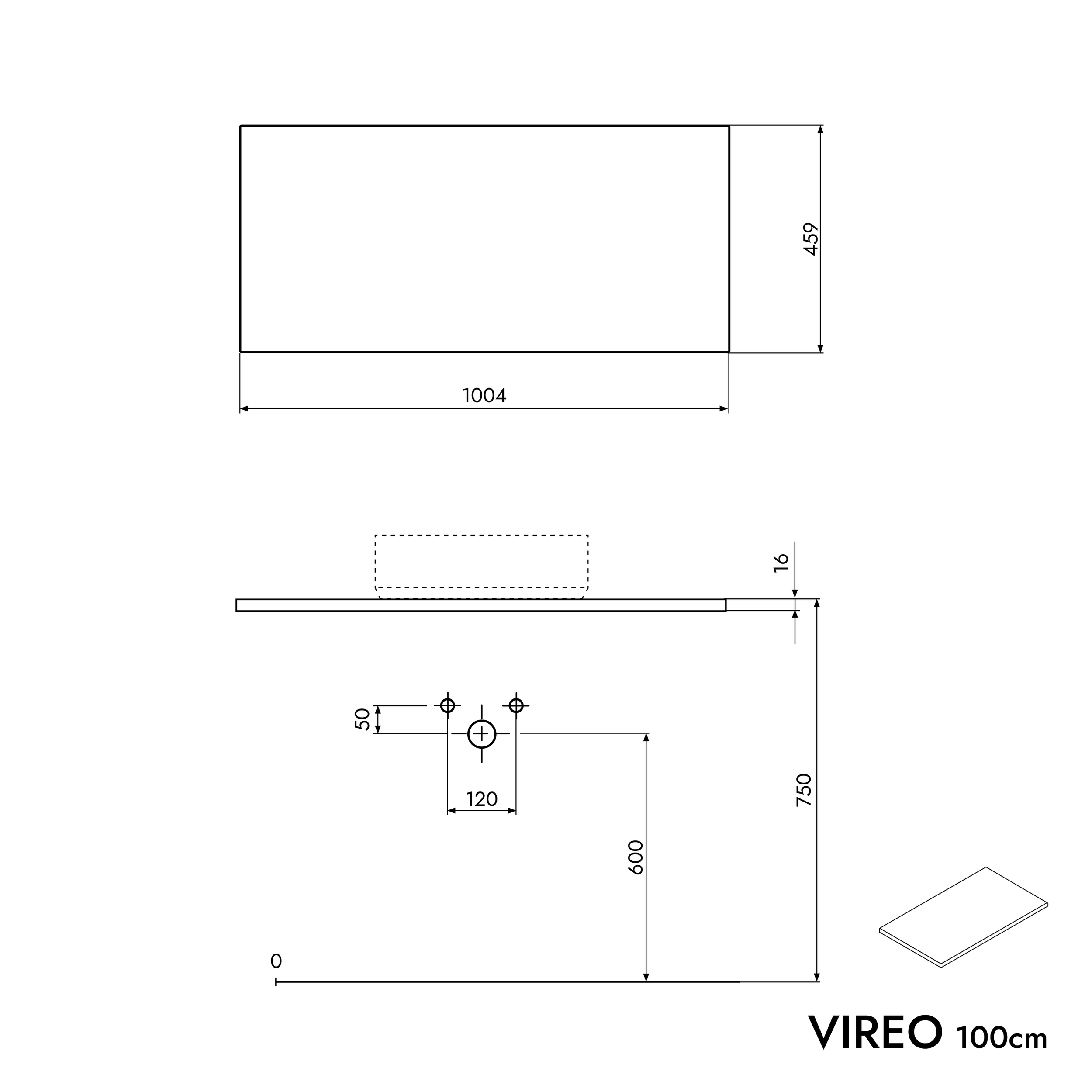 VIREO 100 cm vanity unit