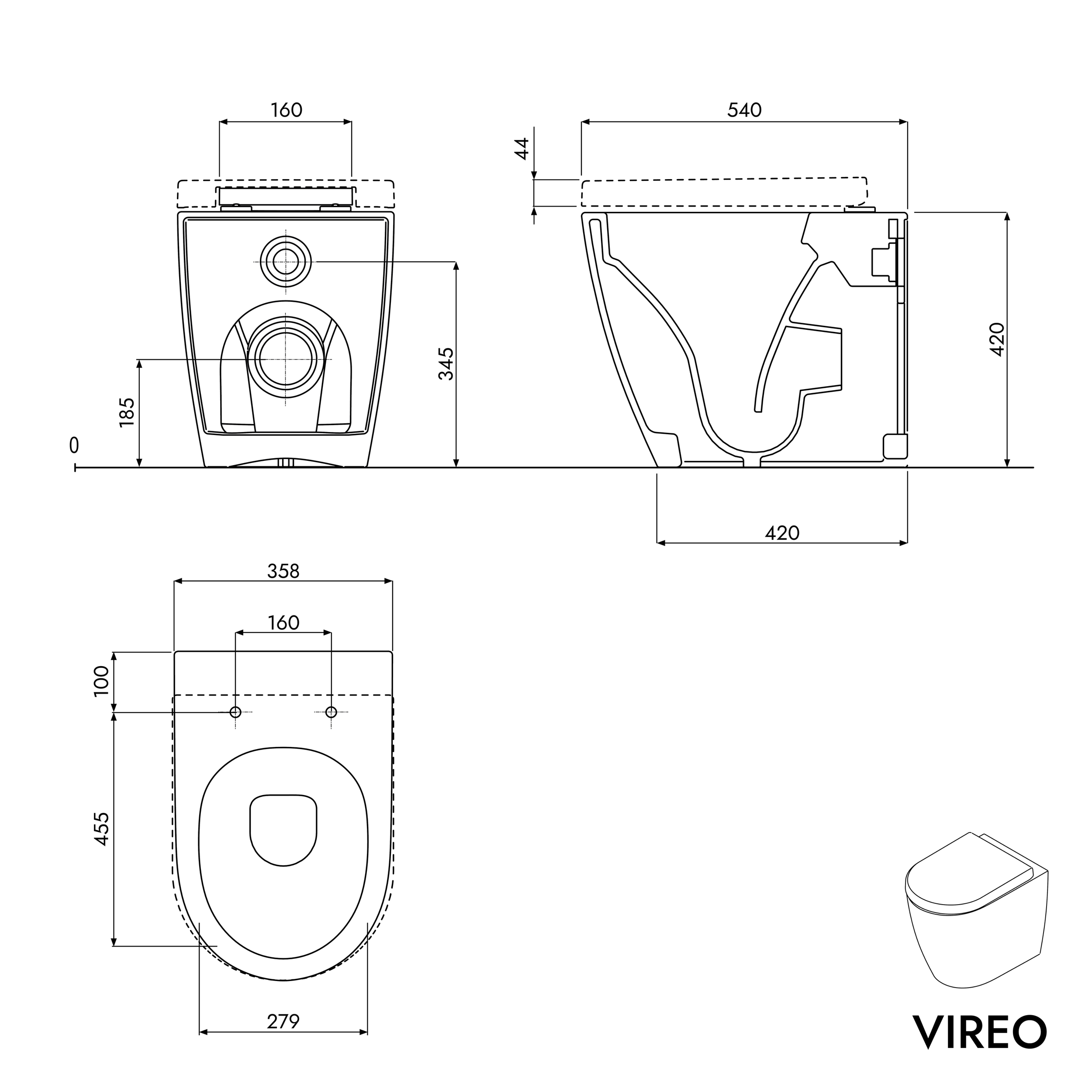 Free-standing WC VIREO White