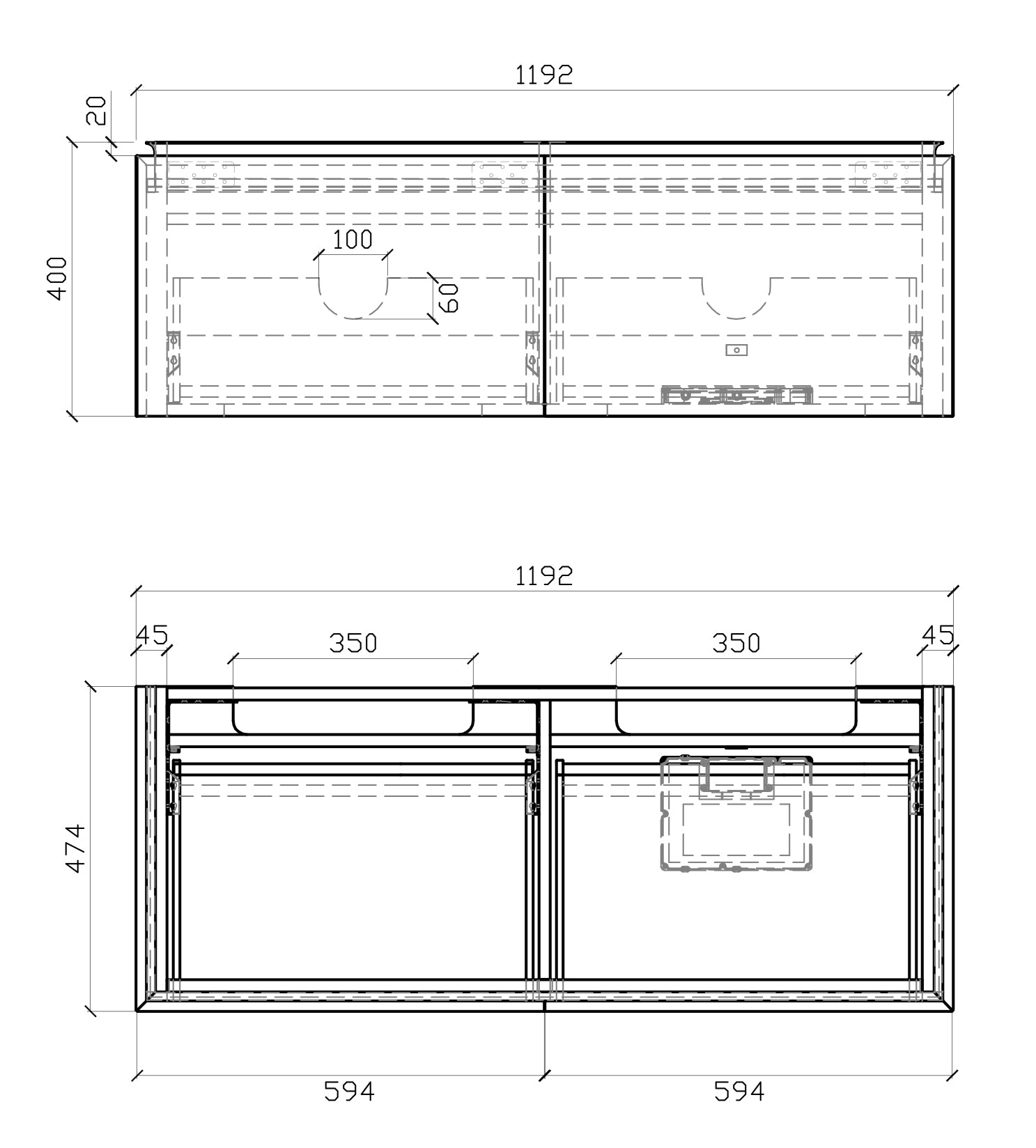 Bathroom furniture Treasure 1200