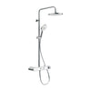 Duravit Shower System with thermostat, glass shelf, 3 spray types and MinusFlow function - chrome/white