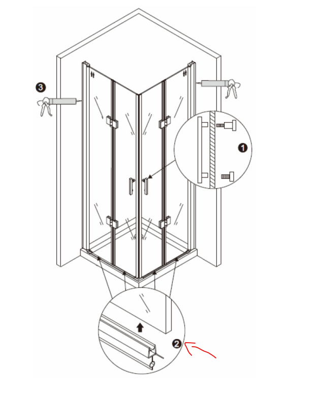 Spare part - BERNSTEIN shower enclosures DX213 / DX403 / DX407 / EX213 / EX403 / EX406