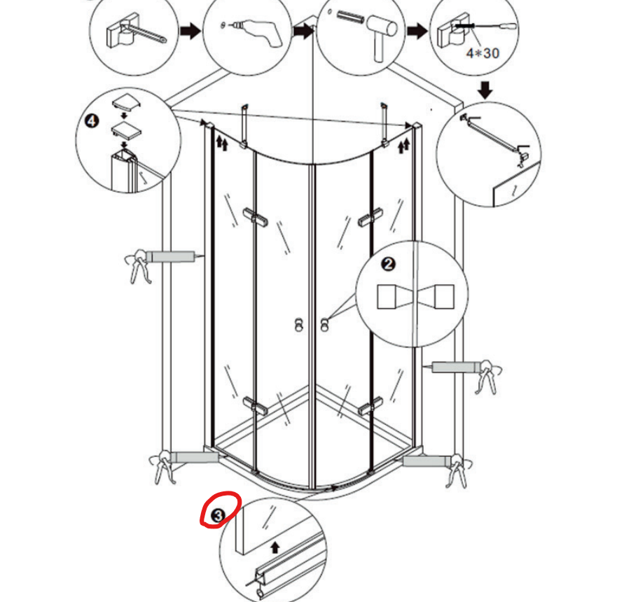 Spare part - Bernstein Shower enclosure EX406