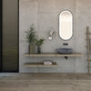 Countertop Washbasin VELA of mineral cast Pure acrylic - Matt Concrete Effect  - 60,5 x 43,5 x 16 cm