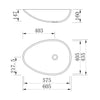 Countertop washbasin VELA - Mineral cast - Concrete look - 60.5 x 43.5 x 16 cm