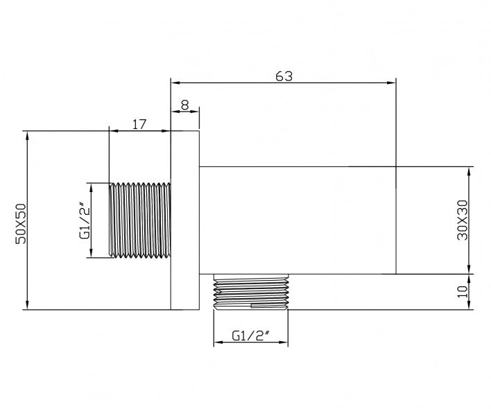 Shower Wall Elbow with Hand Shower Holder BA002