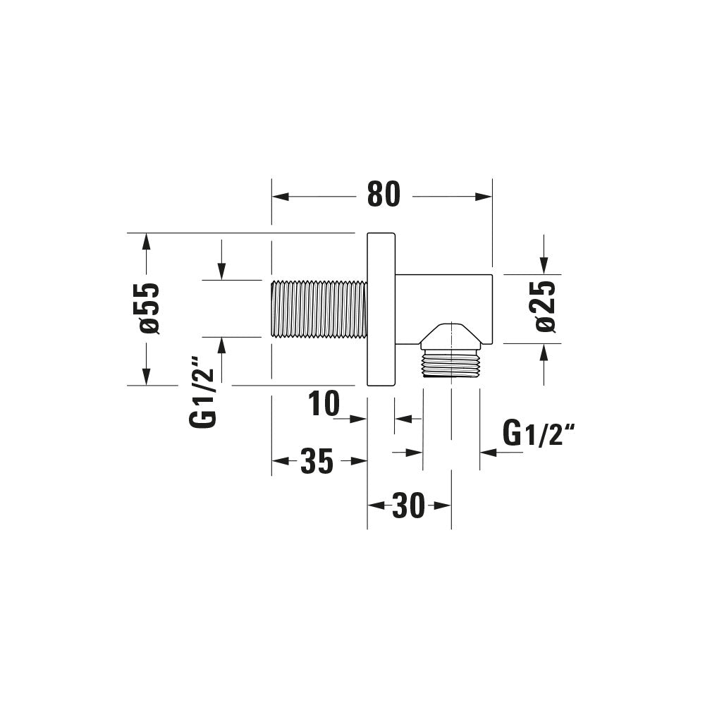 Duravit DuraVelez concealed shower mixer with shower head - incl. shower rail, wall connection elbow