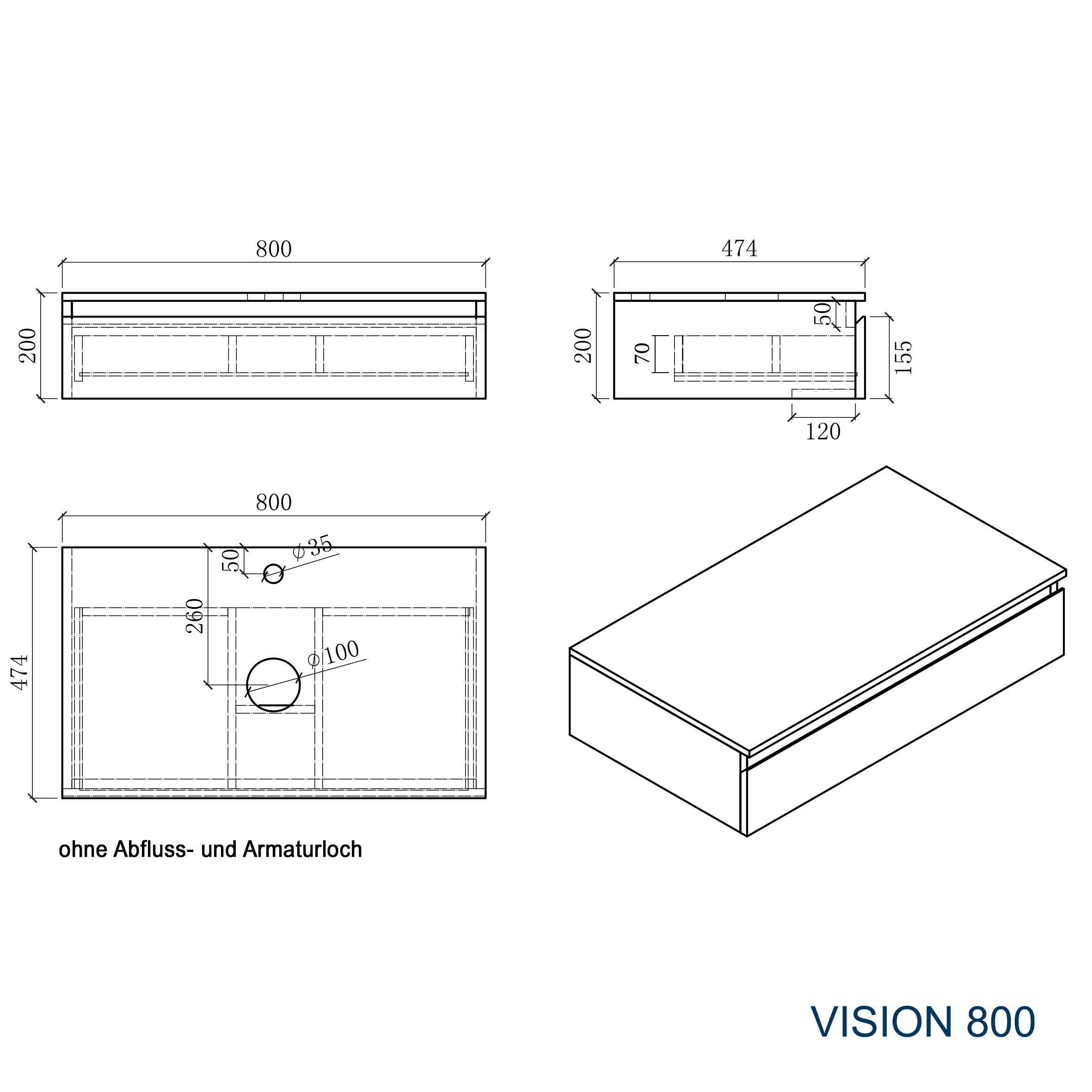 Bathroom furniture Vision 800