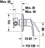 Duravit DuraVelez concealed shower mixer with shower head