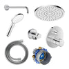 Duravit C.1 concealed shower system with rain shower - incl. hand shower and wall connection elbow