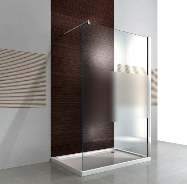 Walk-in shower cabin EX101 - strip frosted glass - NANO genuine glass