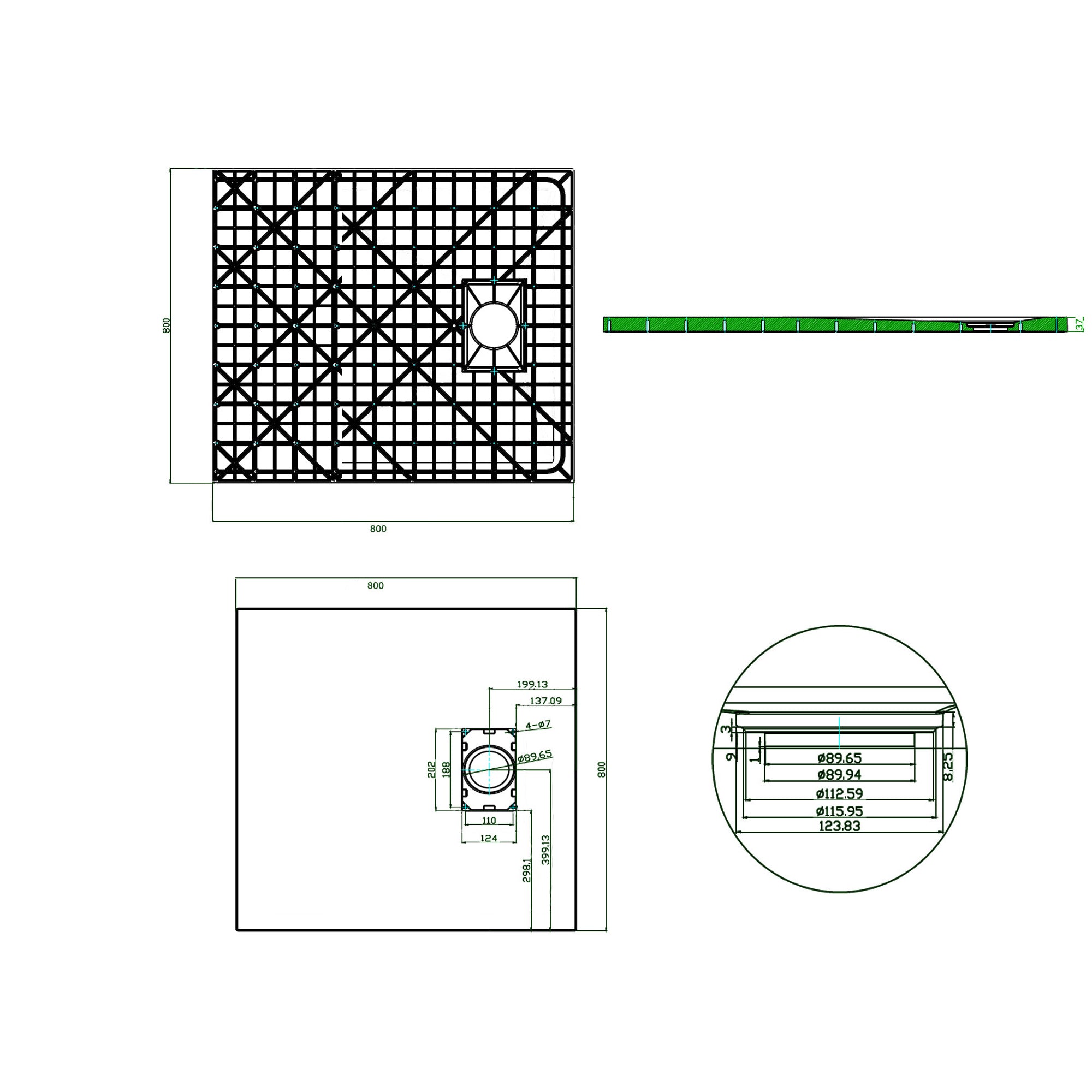 Shower tray shower base GT series
