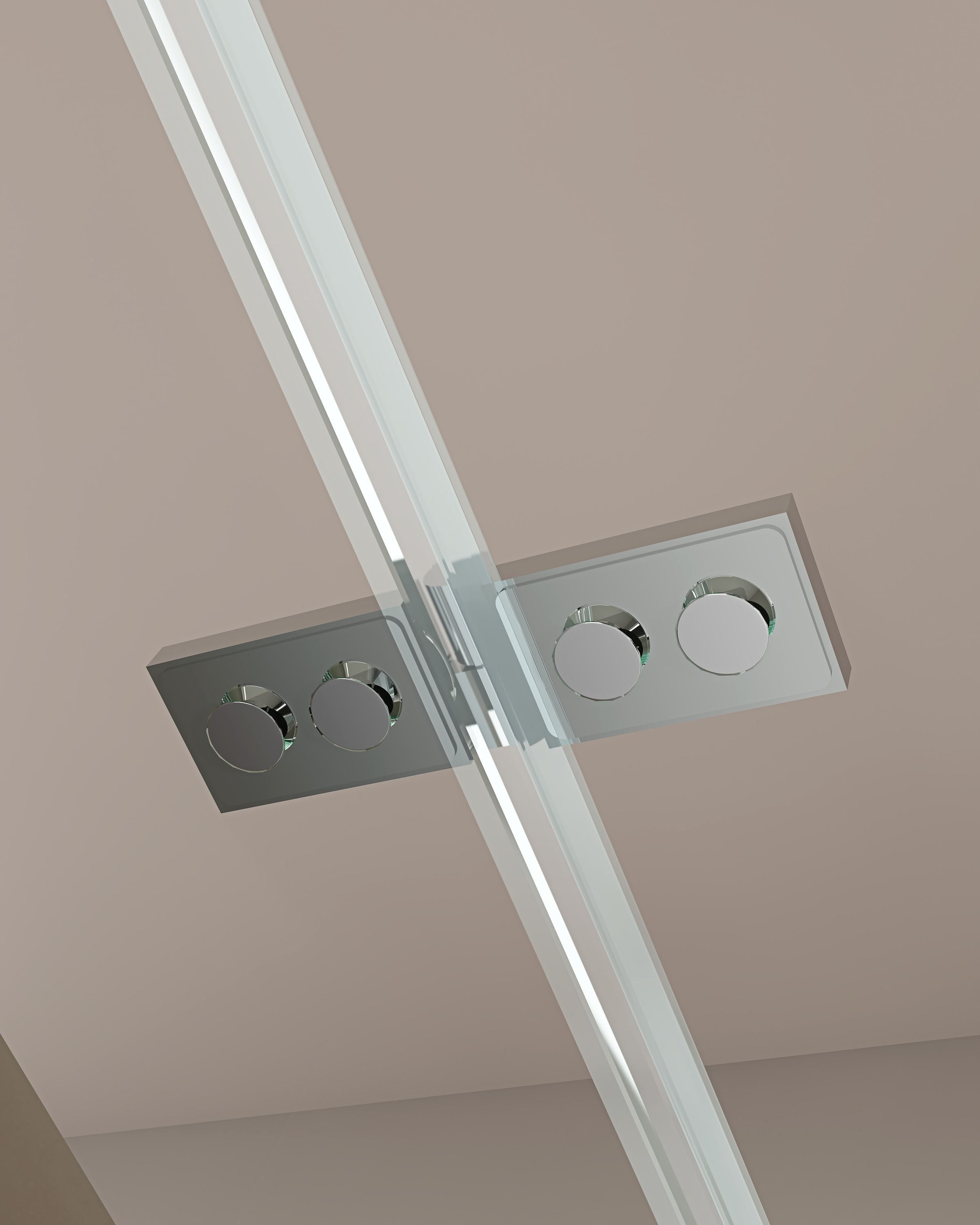 Corner shower with revolving doors, corner entry EX809