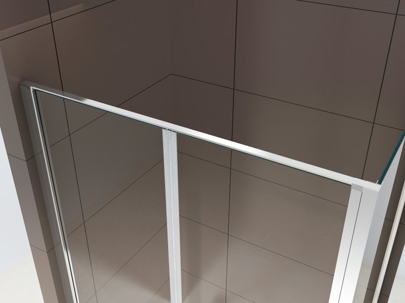 Fixed shower enclosure EX416-2 - 6mm transparent glass NANO - 90x90x195cm