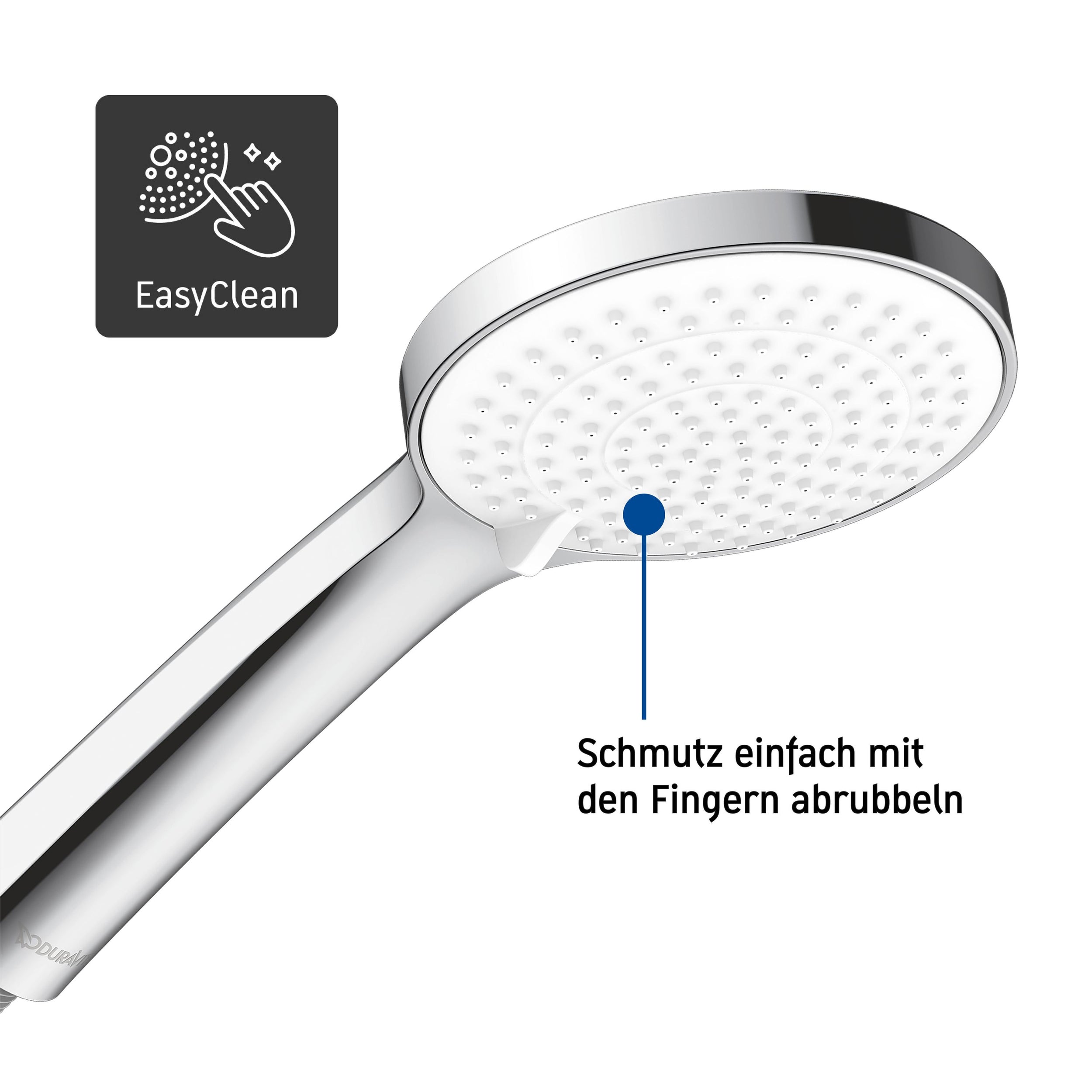 Duravit C.1 concealed shower system with rain shower - incl. hand shower and wall connection elbow