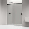 Niche shower with sliding door NT806 FLEX Black matt - Nano Grey glass - glass thickness selectable