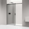 Niche shower with sliding door NT806 FLEX Black matt - Nano Grey glass - glass thickness selectable