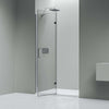 Niche shower with hinged door on fixed panel NT403