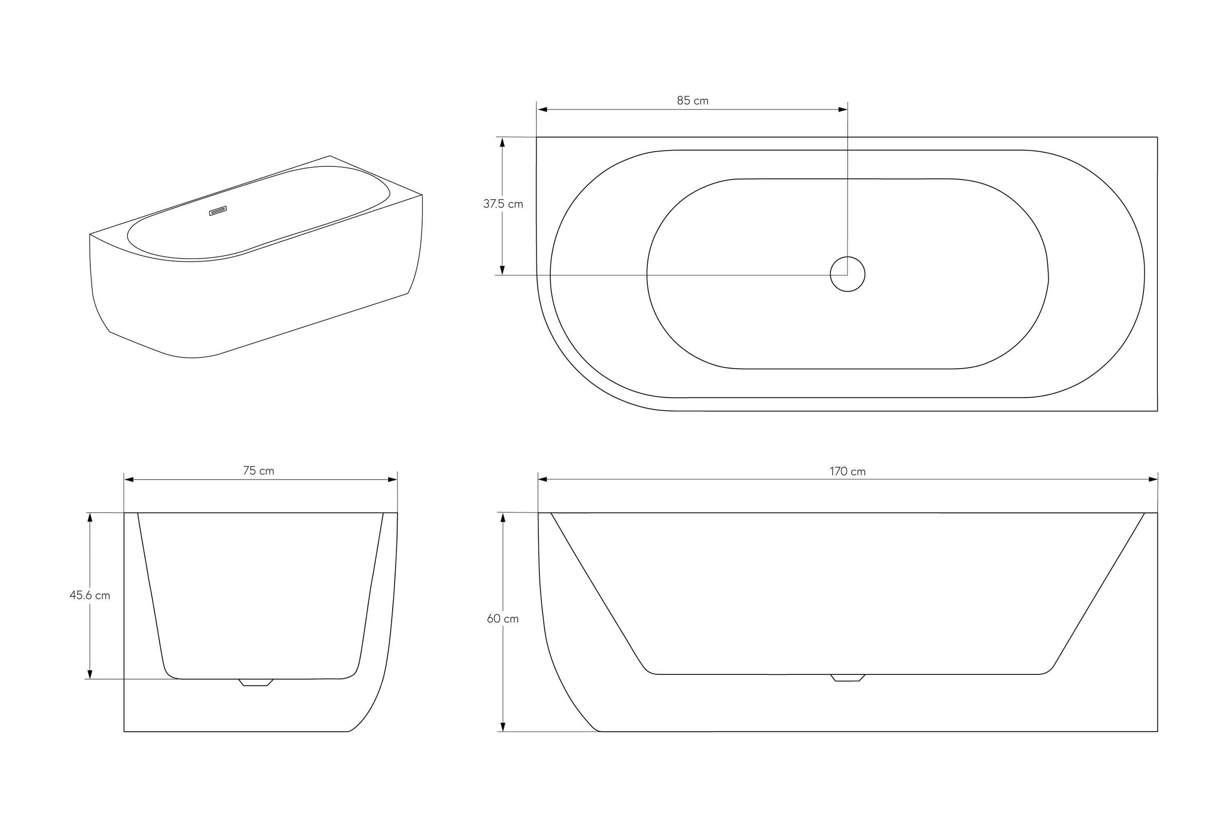 Freestanding bathtub Lena Corner