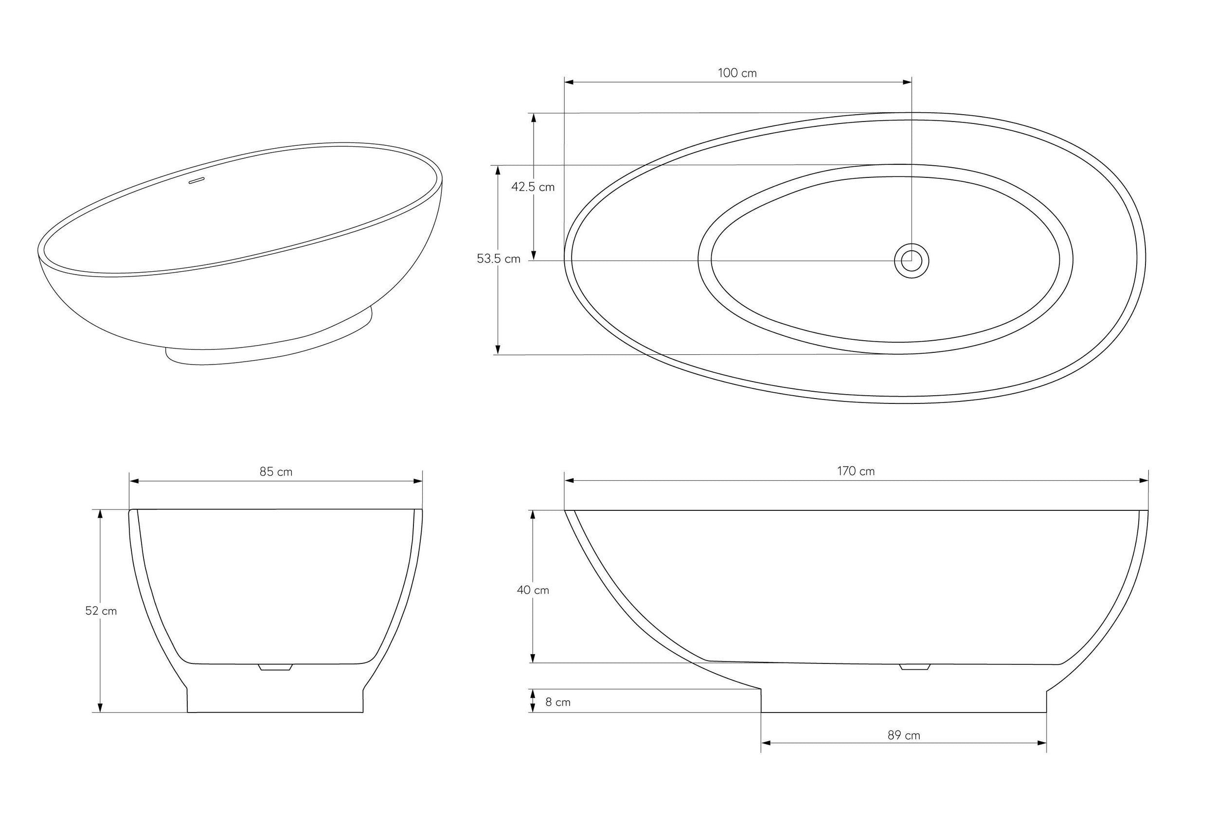 Freestanding bathtub VIGO mineral cast