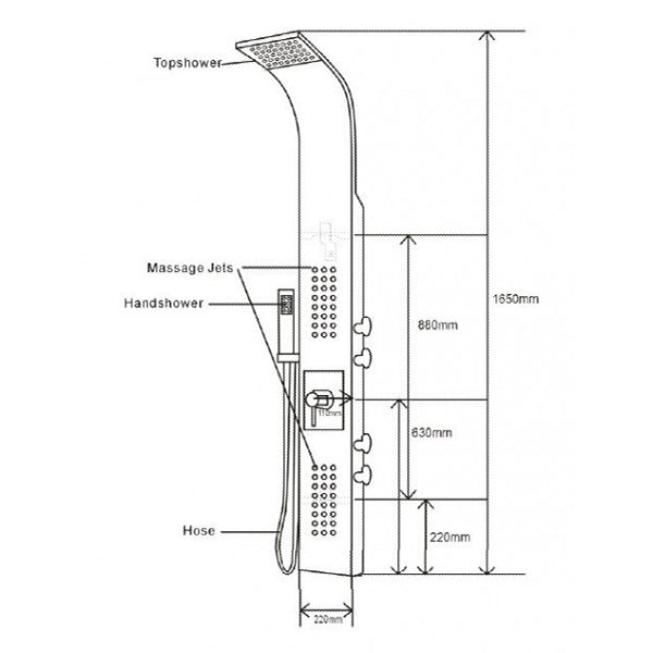 Shower system with SEDAL thermostat shower column 8815