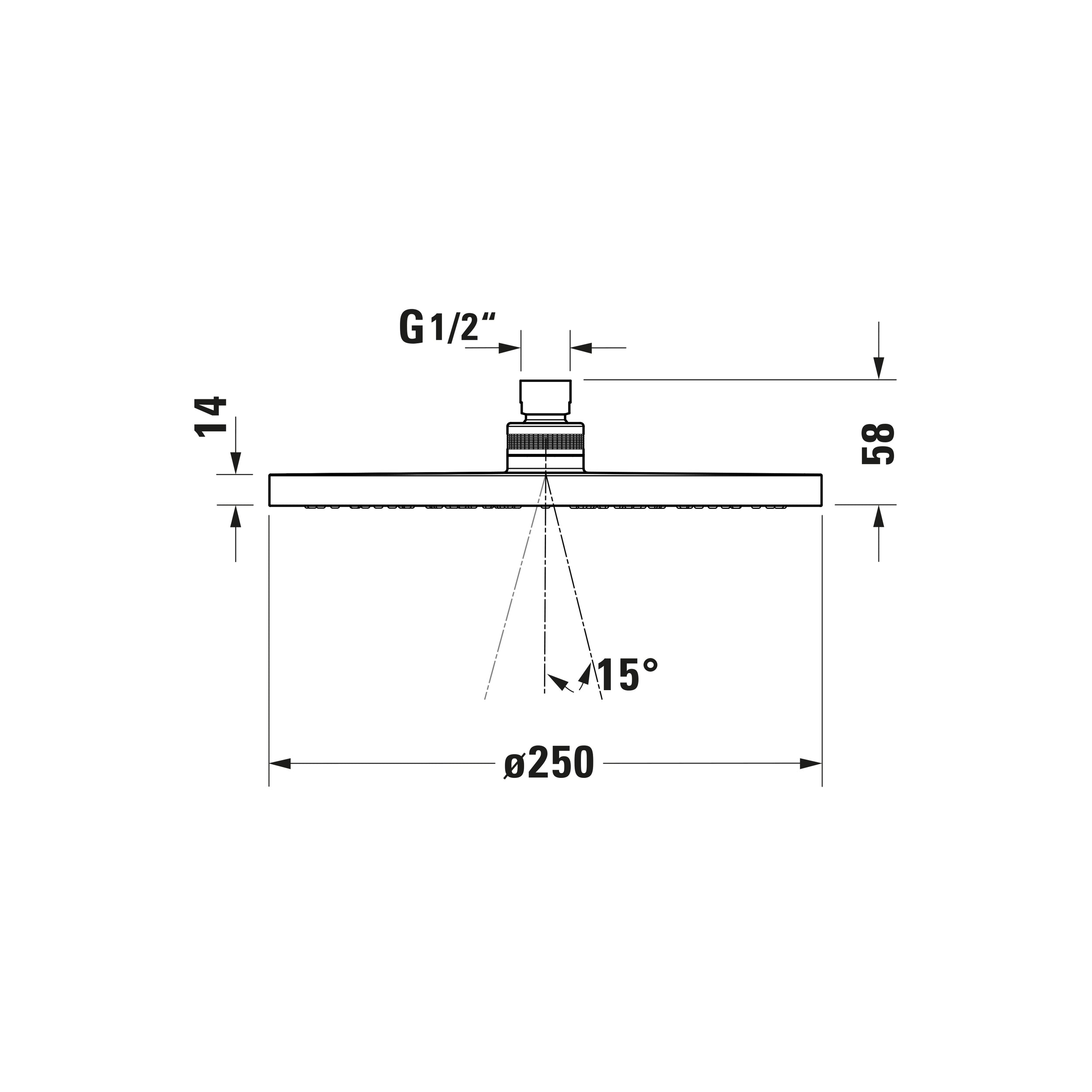 Duravit C.1 concealed shower system with rain shower - incl. hand shower and wall connection elbow