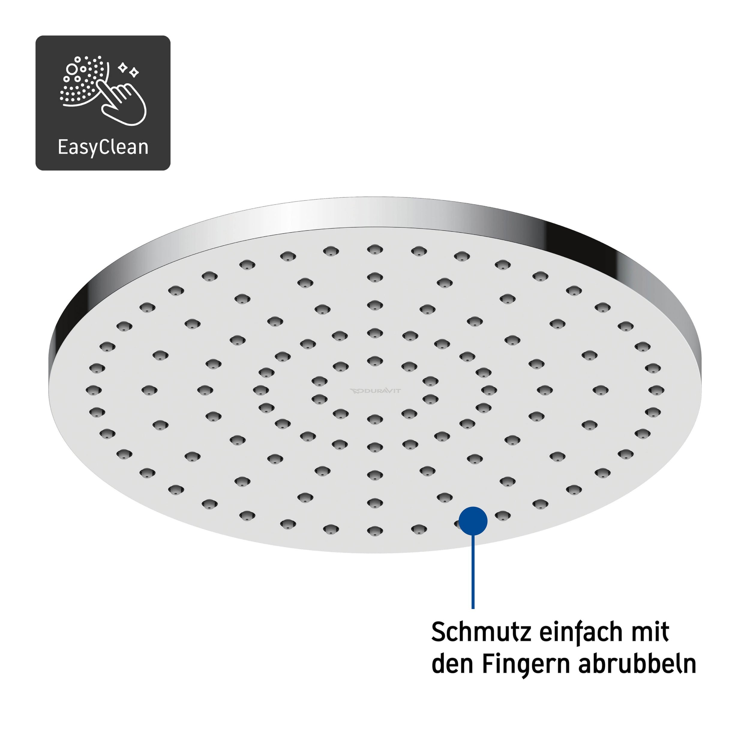 Duravit C.1 concealed shower system with rain shower - incl. hand shower and wall connection elbow