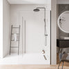 Walk-in Shower enclosure 10mm nano clear glass EX102 - 2 glass walls stainless steel profile matt black - width selectable