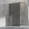 Walk-in shower enclosure EX101 Black - NANO coating - grey tempered glass - 8mm -  available in different sizes