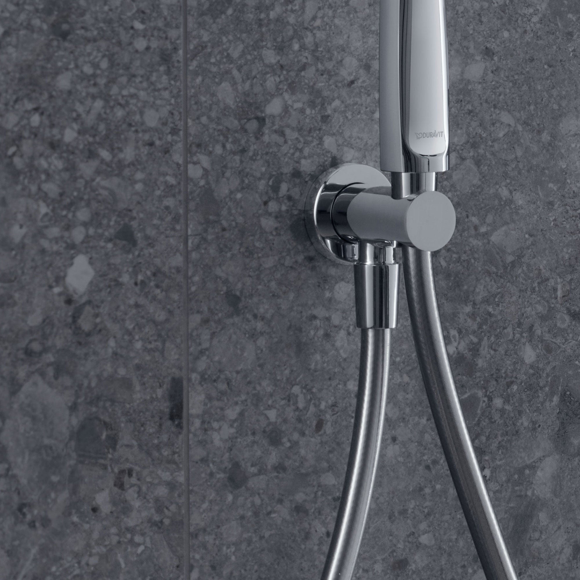 Duravit C.1 concealed shower system with rain shower - incl. hand shower and wall connection elbow