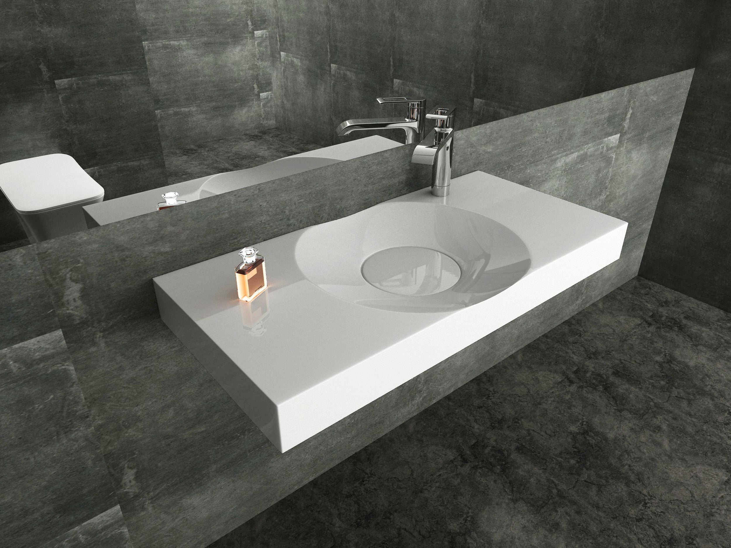 Wall-mounted washbasin Countertop basin BS6059 in cast marble