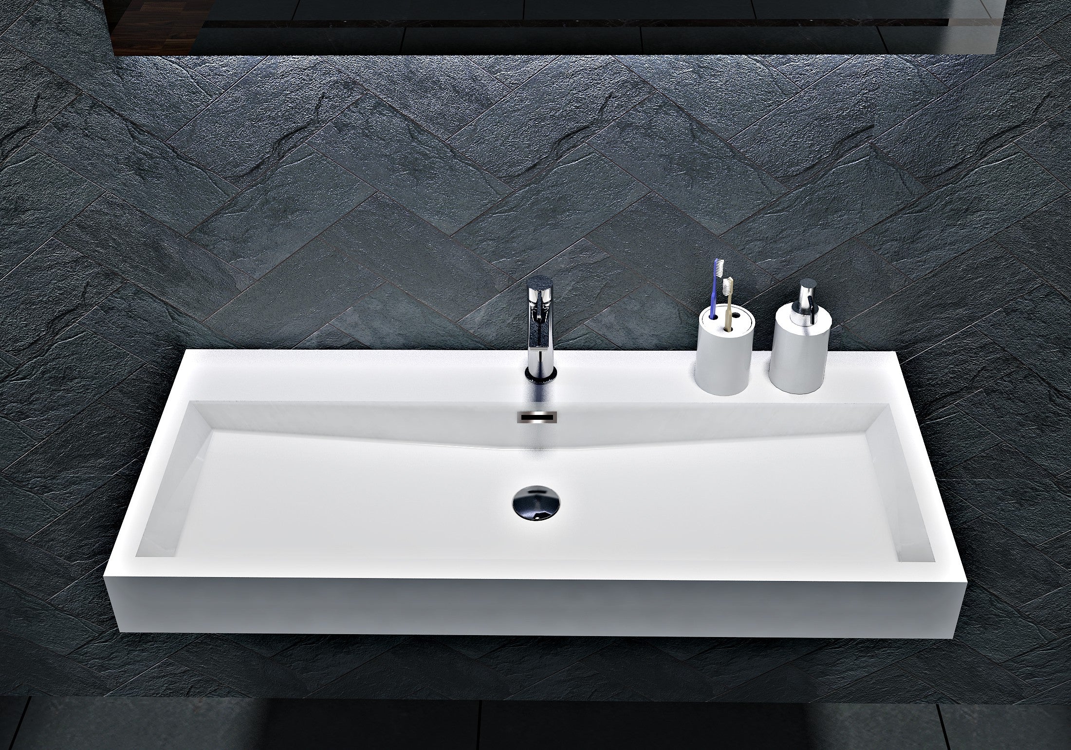 Wall-mounted washbasin Countertop washbasin BS6002 in cast marble