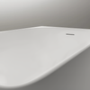 Half Freestanding Space-Saving Bathtub NORA CORNER Acrylic Matte White